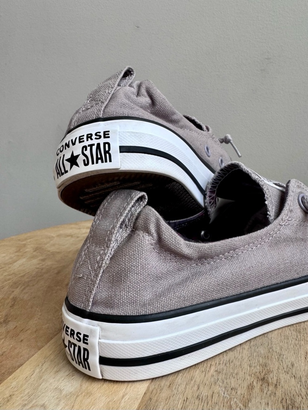 Converse Low Top Sneakers in Taupe with White Soles - Picture 6 of 11